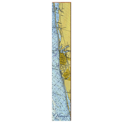 Venice, Florida Navigational Chart Vertical Large Wall Art | Wall Art Print on Real Wood