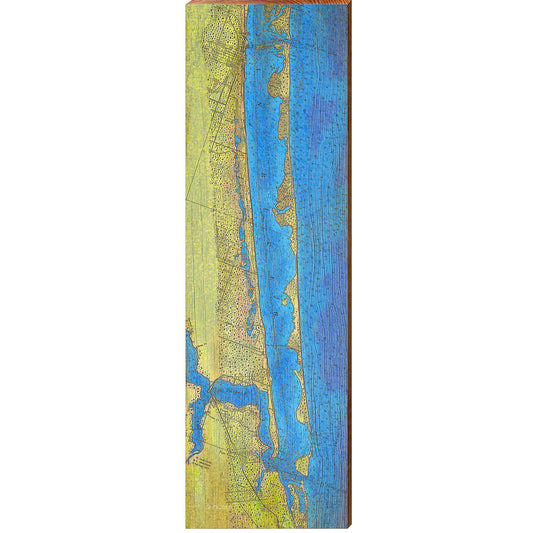 Fort Pierce to Port Sewall, Florida Map | Wall Art Print on Real Wood