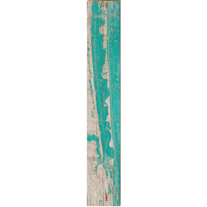Fort Pierce to Port Sewall Teal Shabby Map | Wall Art Print on Real Wood