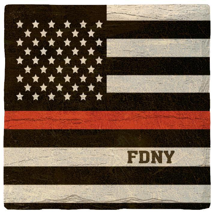 FDNY Flag Coaster | Cork Backing