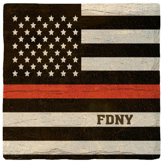 FDNY Flag Coaster | Cork Backing
