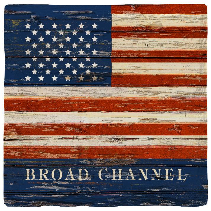 Broad Channel American Flag | Absorbent Ceramic Drink Coaster