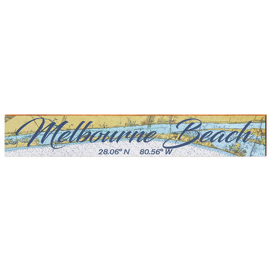 Melbourne Beach, Florida Navigational Chart Large Wall Art | Wall Art Print on Real Wood