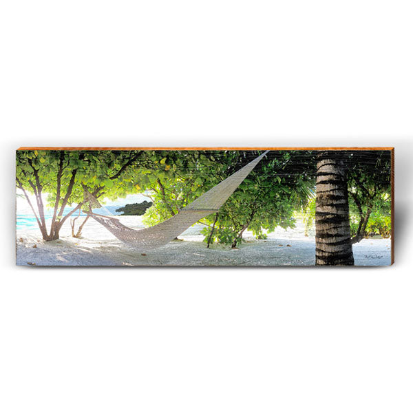 Tranquil Hammock | Wall Art Print on Real Wood