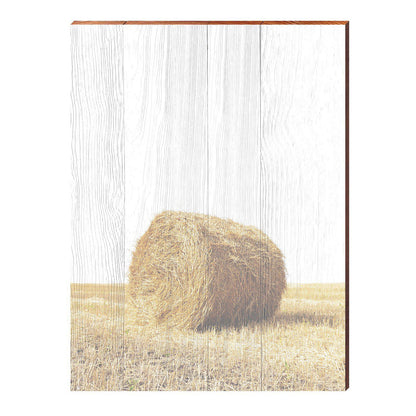 Bohemian Hay Bale | Wall Art Print on Real Wood