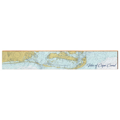 Isles of Cape Coral, Florida Navigational Chart Large Wall Art | Wall Art Print on Real Wood