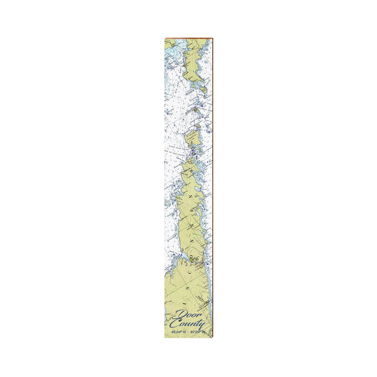 Door County NOAA Chart Map | Wall Art Print on Real Wood