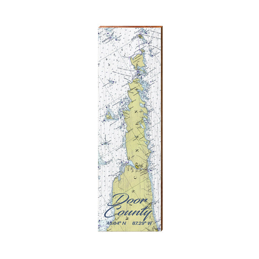 Door County NOAA Chart Map | Wall Art Print on Real Wood