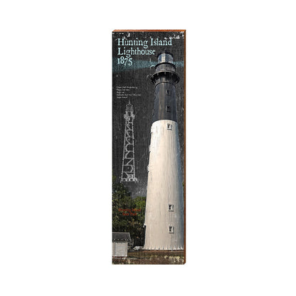 Hunting Island Lighthouse Dark | Real Wood Art Print