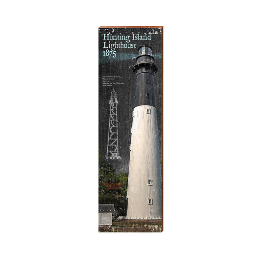 Hunting Island Lighthouse Dark | Real Wood Art Print