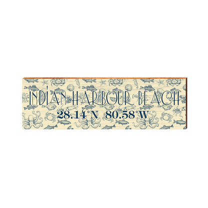 Indian Harbour Beach Sign | Wall Art Print on Real Wood