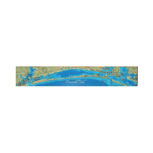 Emerald Isle NOAA Chart Map | Wall Art Print on Real Wood