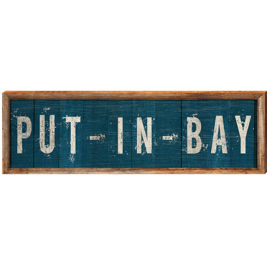 Put-In-Bay Navy Framer | Wall Art Print on Real Wood