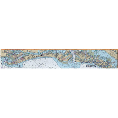Fort Myers Beach NOAA Chart | Wall Art Print on Real Wood