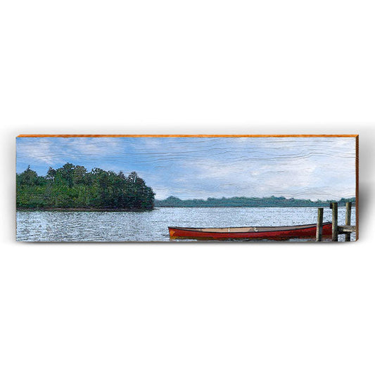 Calm Morning Lake Scene | Wall Art Print on Real Wood