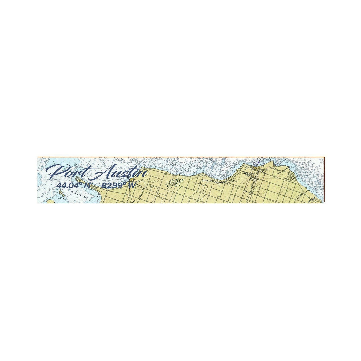 Port Austin Map | Wall Art Print on Real Wood