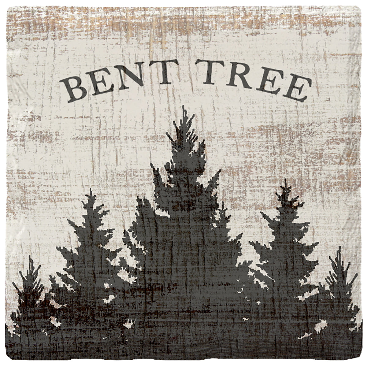 Bent Tree, Georgia Pine Trees | (Skinny Text) | Absorbent Ceramic Drink Coaster