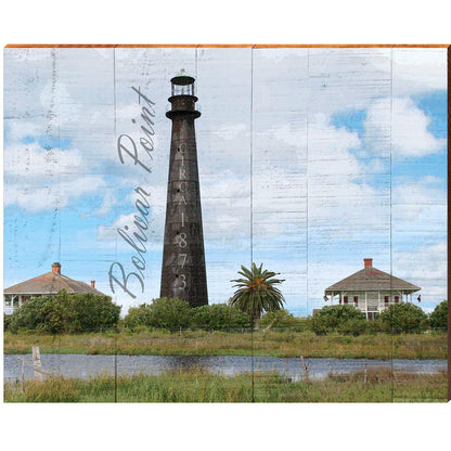 Bolivar Point Lighthouse | Wall Art Print on Real Wood