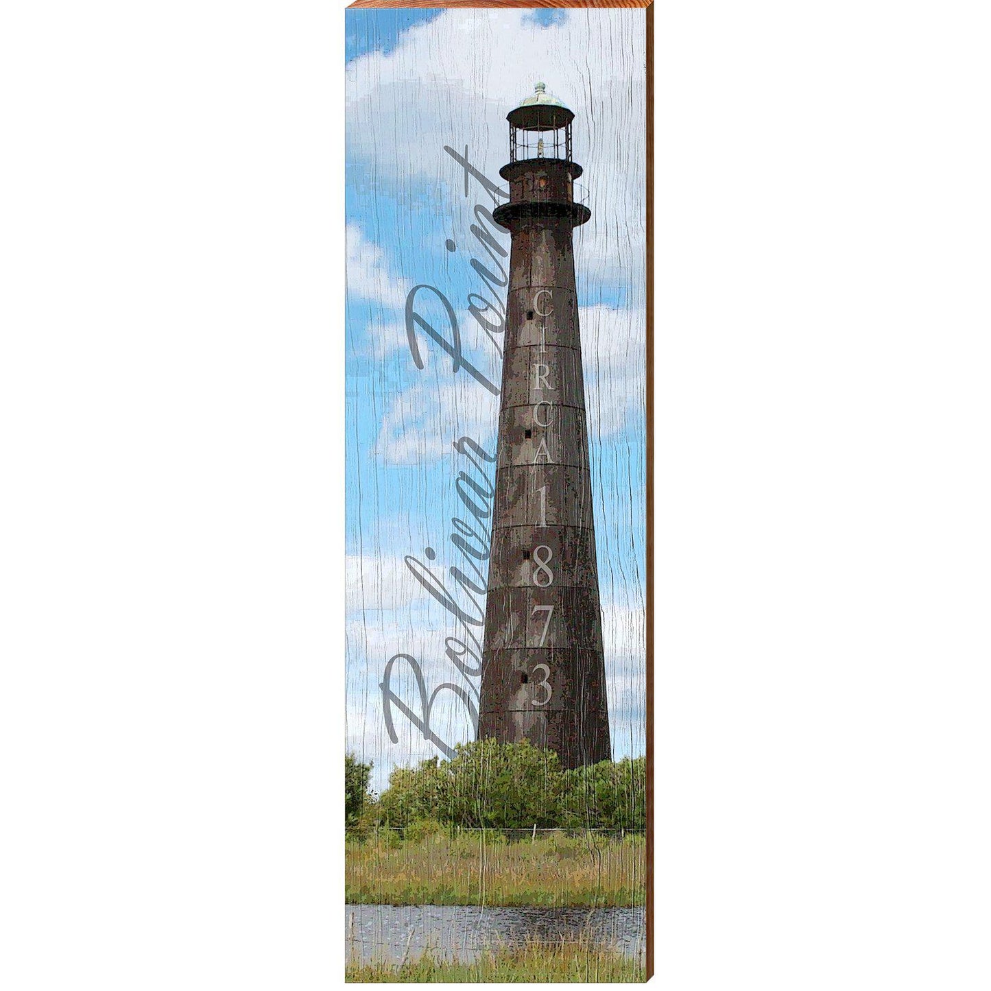 Bolivar Point Lighthouse | Wall Art Print on Real Wood