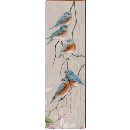 Art Lamay | Blue Birds | Wall Art Print on Real Wood