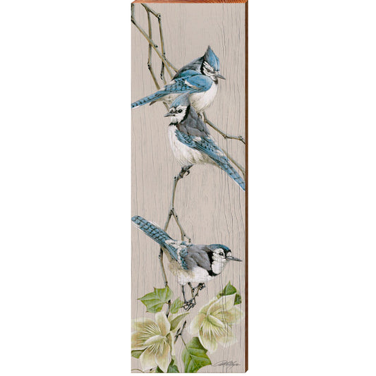 Art Lamay | Blue Jays | Wall Art Print on Real Wood