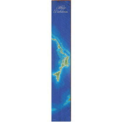 Abaco Islands, Bahamas Topographical Map Wall Art | Wall Art Print on Real Wood