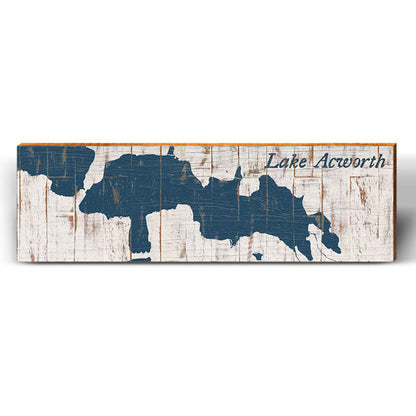 Lake Acworth, Georgia Map Wooden Sign | Home Decor Wall Art Print on Real Wood