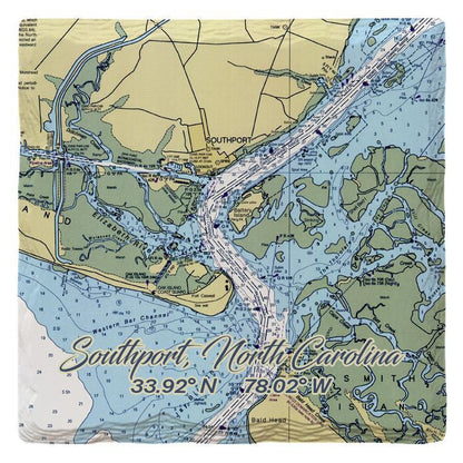 Southport, North Carolina NOAA Chart | Absorbent Ceramic Drink Coaster