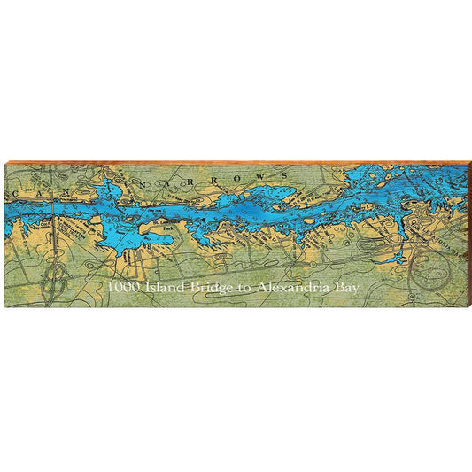 Alexandria Bay, New York 1000 Island Bridge Wooden Sign | Wall Art Print on Real Wood