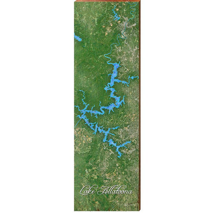 Lake Allatoona Map Home Decor Art Print on Real Wood