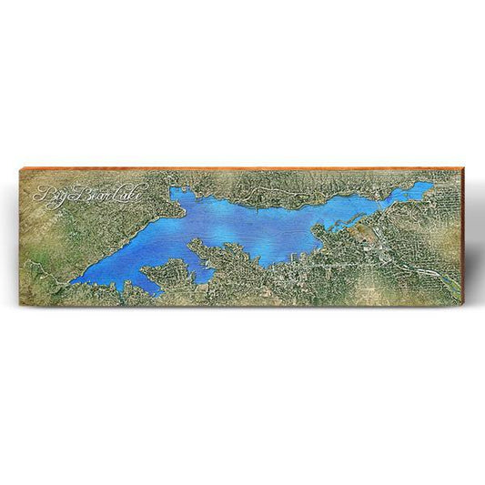 Big Bear Lake, California Map | Wall Art Print on Real Wood