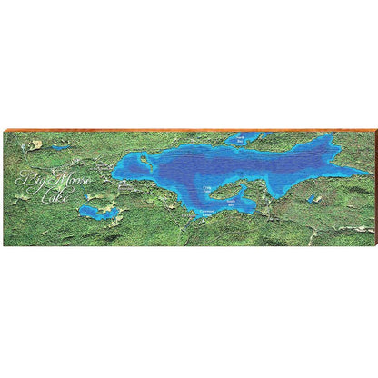 Big Moose Lake, New York Map Wooden Sign | Wall Art Print on Real Wood