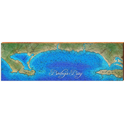 Bodega Bay, California Map | Wall Art Print on Real Wood