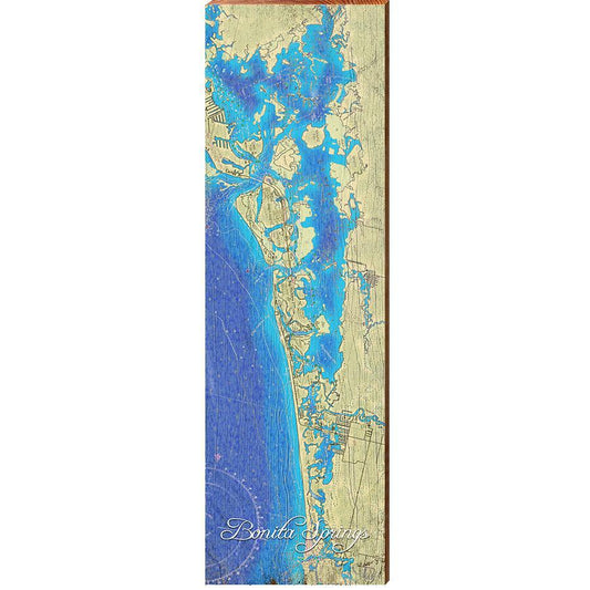 Bonita Springs, Florida Map Wooden Sign | Wall Art Print on Real Wood