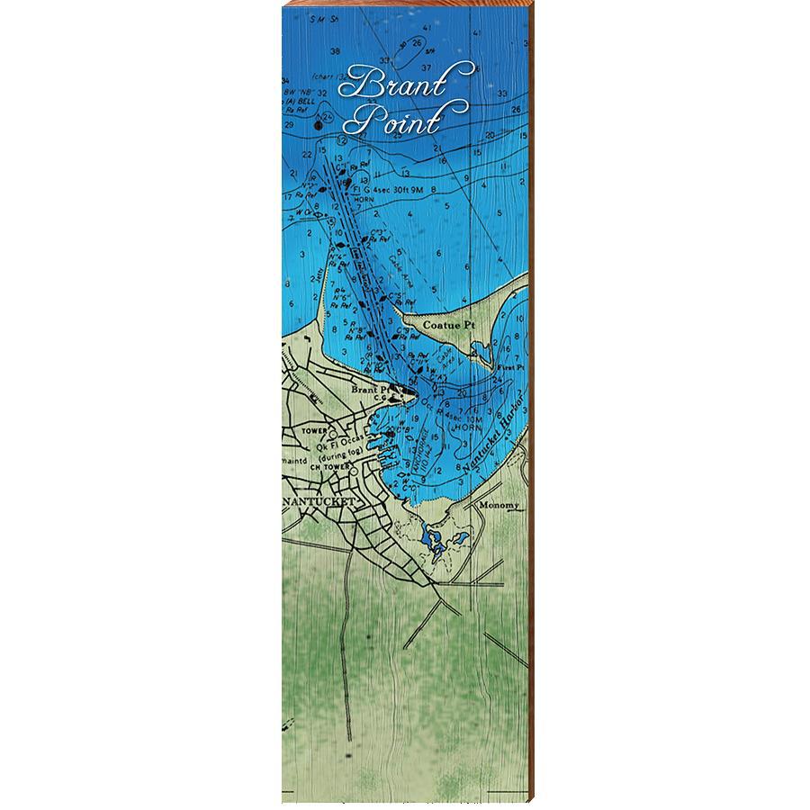 Brant Point, Massachusetts Map Wooden Sign | Wall Art Print on Real Wood