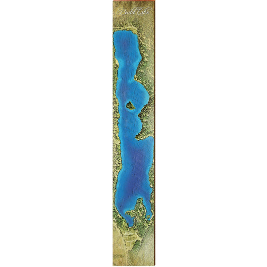 Budd Lake, Michigan Satellite Styled Map Large Wall Art | Wall Art Print on Real Wood