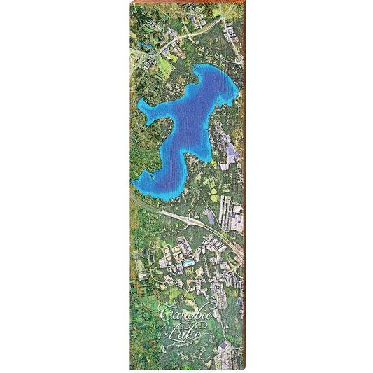 Canobie Lake, New Hampshire Map Wooden Sign | Wall Art Print on Real Wood 