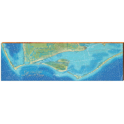 Cape San Blas & Cape St. George, Florida Map Wooden Sign | Wall Art Print on Real Wood