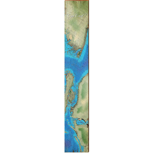 Cape Coral, Florida Map Wooden Sign | Wall Art Print on Real Wood