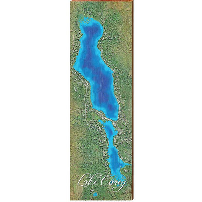 Lake Carey Map Home Decor Art Print on Real Wood