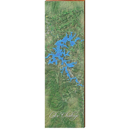 Lake Chatuge, Georgia Map Wooden Sign | Wall Art Print on Real Wood | Cabin Lodge Lake House Home Decor