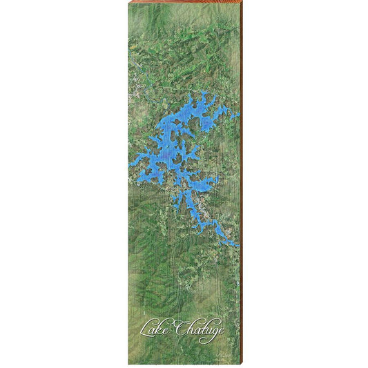 Lake Chatuge, Georgia Map Wooden Sign | Wall Art Print on Real Wood | Cabin Lodge Lake House Home Decor