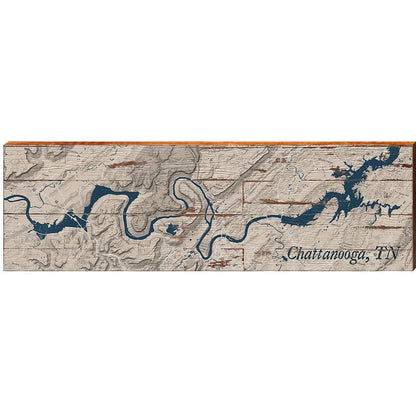 Chattanooga, Tennessee Map Wooden Sign | Wall Art Print on Real Wood 