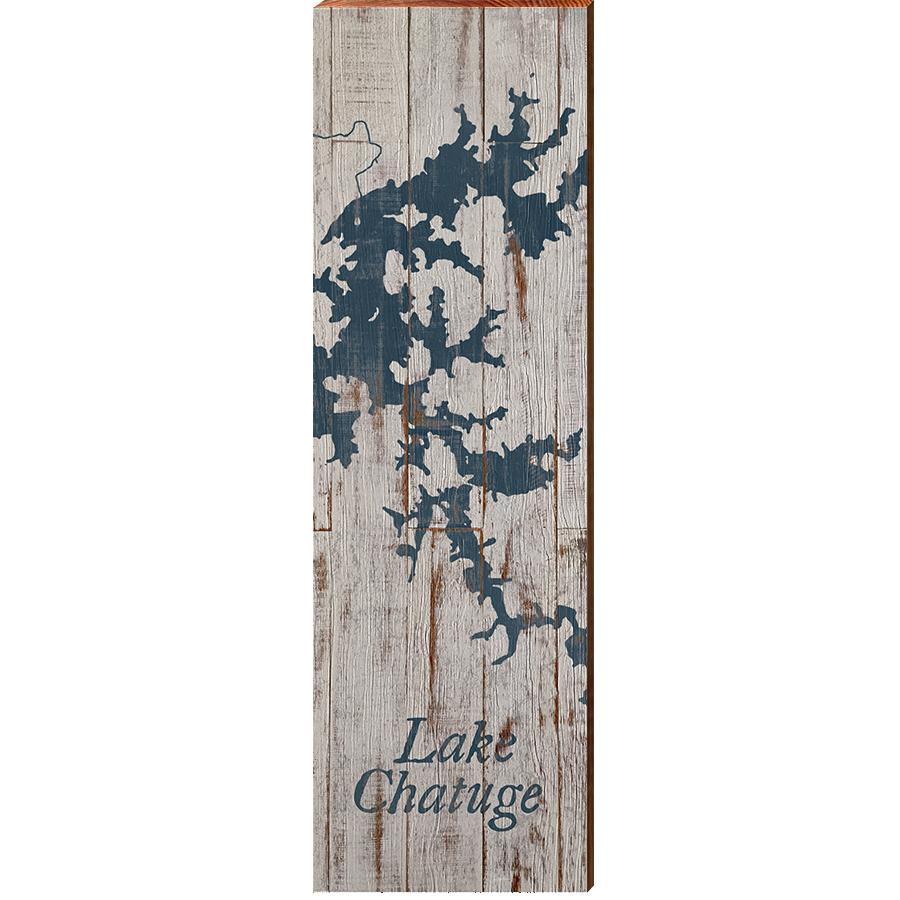 Lake Chatuge, Georgia Map | Wall Art Print on Real Wood