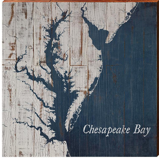 Chesapeake Bay Map | Real Wood Wall Art Print