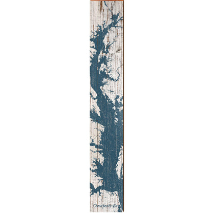 Chesapeake Bay Shabby Map Wooden Sign | Wall Art Print on Real Wood