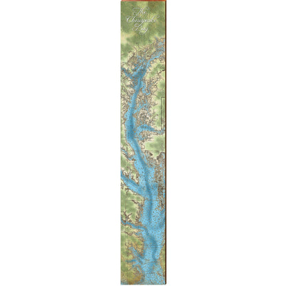 The Chesapeake Bay Animated Topographical Map Large Wall Art | Wall Art Print on Real Wood