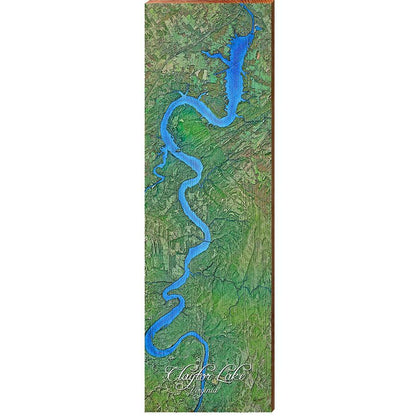 Claytor Lake, Virginia Map Wooden Sign | Wall Art Print on Real Wood 