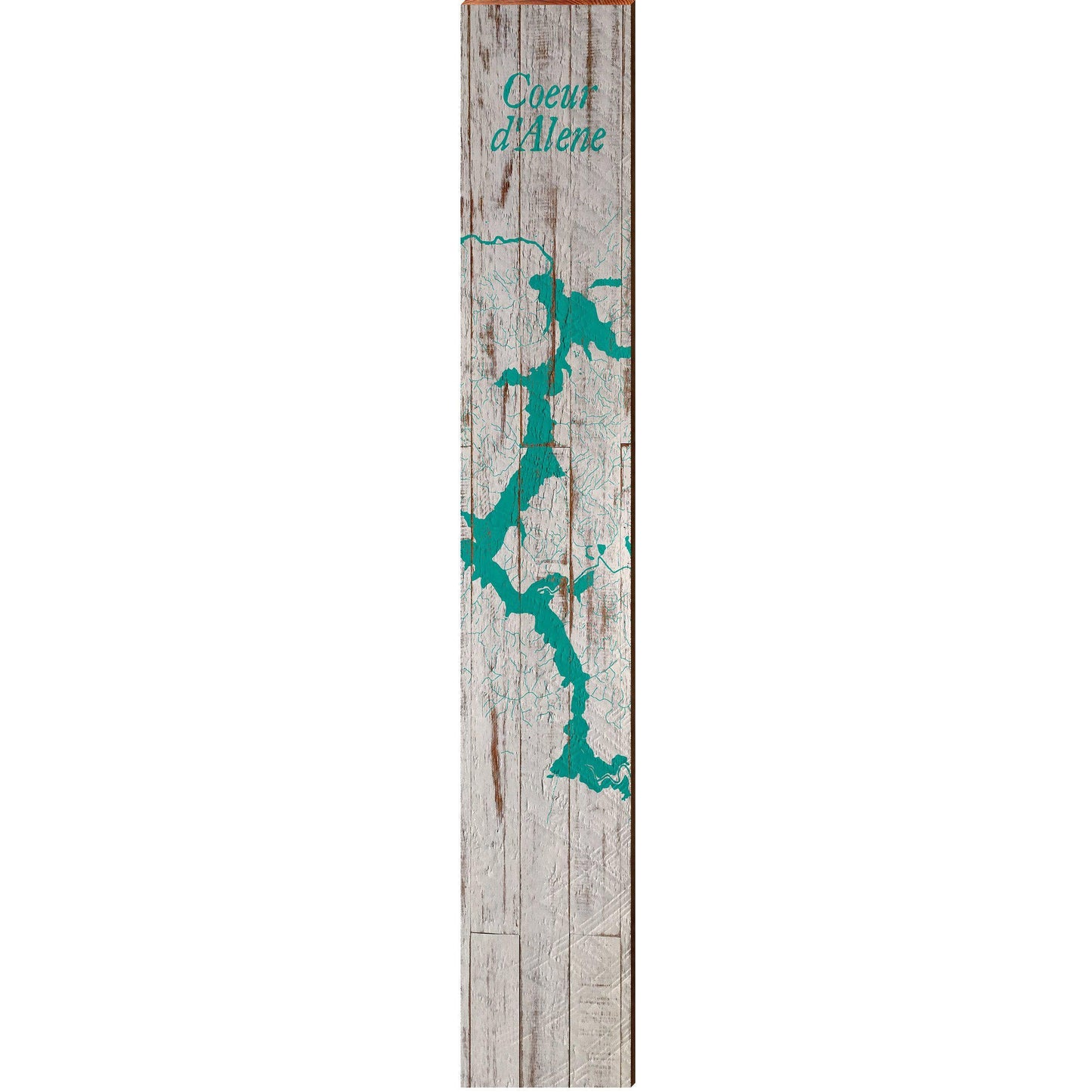 Coeur d'Alene, Idaho Map | Wall Art Print on Real Wood