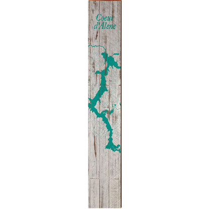 Coeur d'Alene, Idaho Map | Wall Art Print on Real Wood